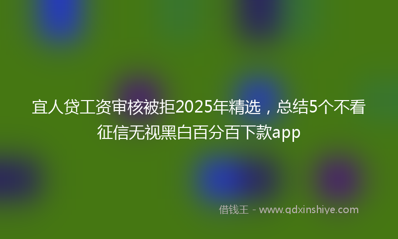 宜人贷工资审核被拒2025年精选，总结5个不看征信无视黑白百分百下款app
