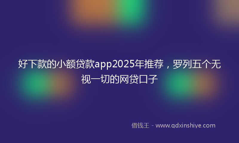 好下款的小额贷款app2025年推荐，罗列五个无视一切的网贷口子