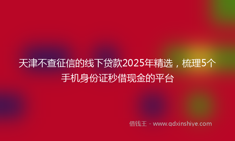 天津不查征信的线下贷款2025年精选，梳理5个手机身份证秒借现金的平台