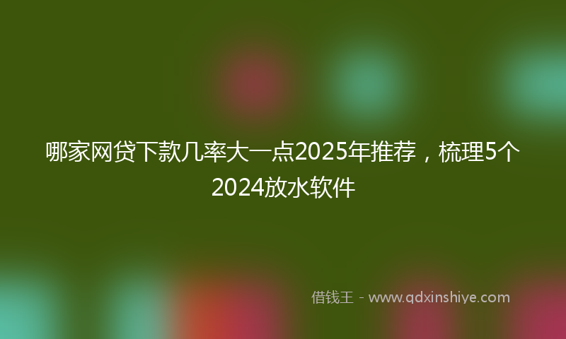 哪家网贷下款几率大一点2025年推荐，梳理5个2024放水软件