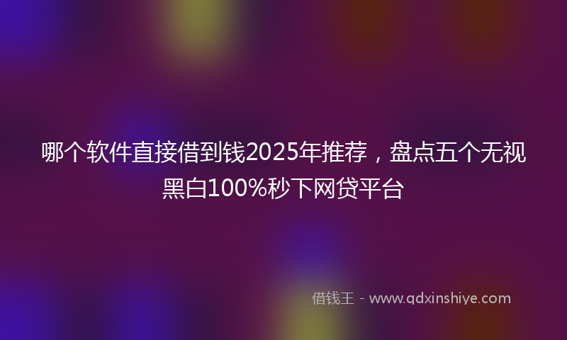 哪个软件直接借到钱2025年推荐，盘点五个无视黑白100%秒下网贷平台