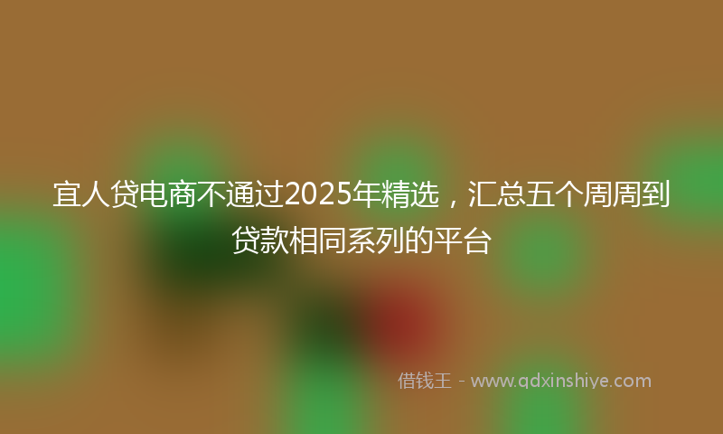 宜人贷电商不通过2025年精选，汇总五个周周到贷款相同系列的平台