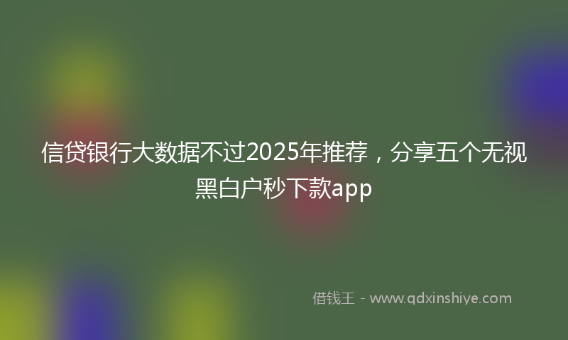信贷银行大数据不过2025年推荐，分享五个无视黑白户秒下款app