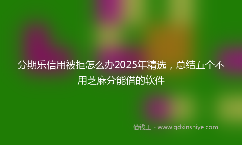 分期乐信用被拒怎么办2025年精选，总结五个不用芝麻分能借的软件