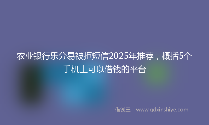 农业银行乐分易被拒短信2025年推荐，概括5个手机上可以借钱的平台