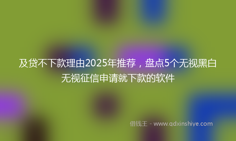 及贷不下款理由2025年推荐，盘点5个无视黑白无视征信申请就下款的软件
