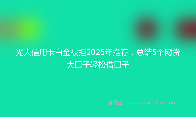 光大信用卡白金被拒2025年推荐，总结5个网贷大口子轻松借口子