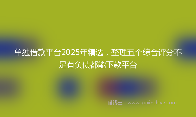 单独借款平台2025年精选，整理五个综合评分不足有负债都能下款平台