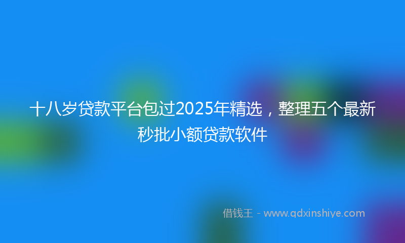 十八岁贷款平台包过2025年精选，整理五个最新秒批小额贷款软件