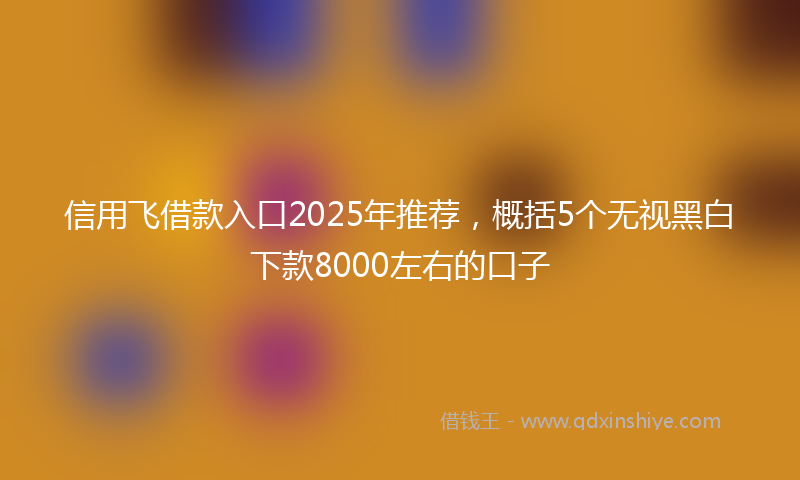信用飞借款入口2025年推荐，概括5个无视黑白下款8000左右的口子
