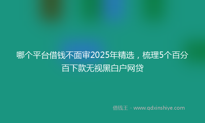 哪个平台借钱不面审2025年精选，梳理5个百分百下款无视黑白户网贷