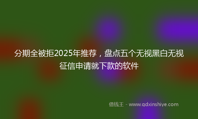 分期全被拒2025年推荐，盘点五个无视黑白无视征信申请就下款的软件