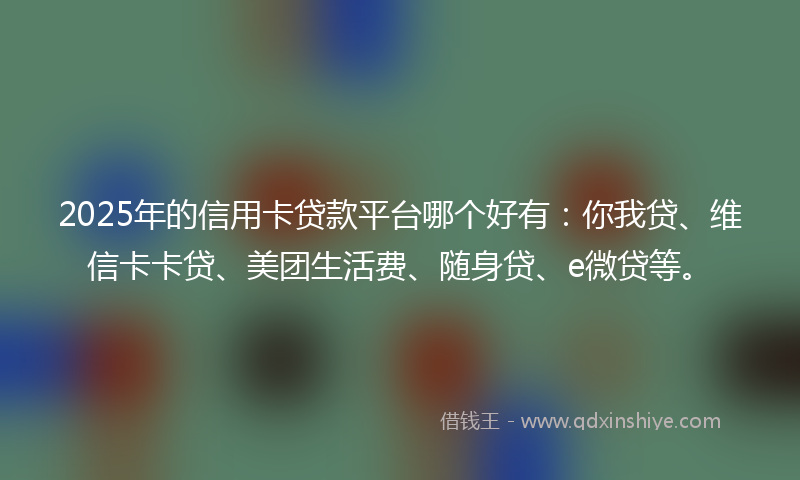 2025年的信用卡贷款平台哪个好有：你我贷、维信卡卡贷、美团生活费、随身贷、e微贷等。