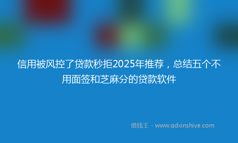 信用被风控了贷款秒拒2025年推荐，总结五个不用面签和芝麻分的贷款软件