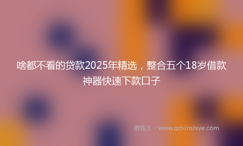 啥都不看的贷款2025年精选，整合五个18岁借款神器快速下款口子