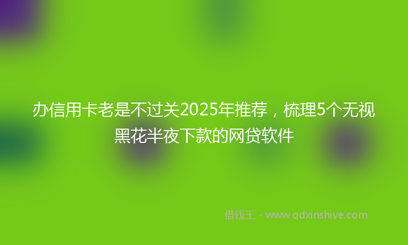 办信用卡老是不过关2025年推荐，梳理5个无视黑花半夜下款的网贷软件