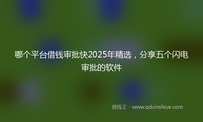 哪个平台借钱审批快2025年精选，分享五个闪电审批的软件