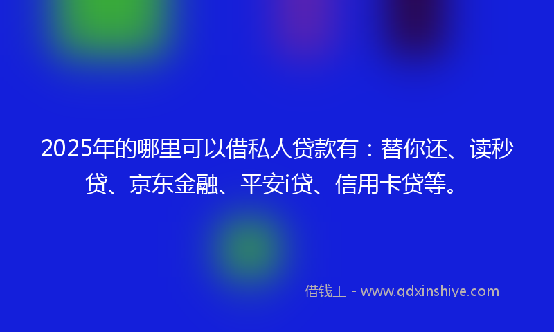 2025年的哪里可以借私人贷款有：替你还、读秒贷、京东金融、平安i贷、信用卡贷等。