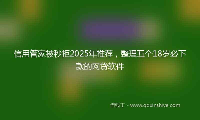 信用管家被秒拒2025年推荐，整理五个18岁必下款的网贷软件