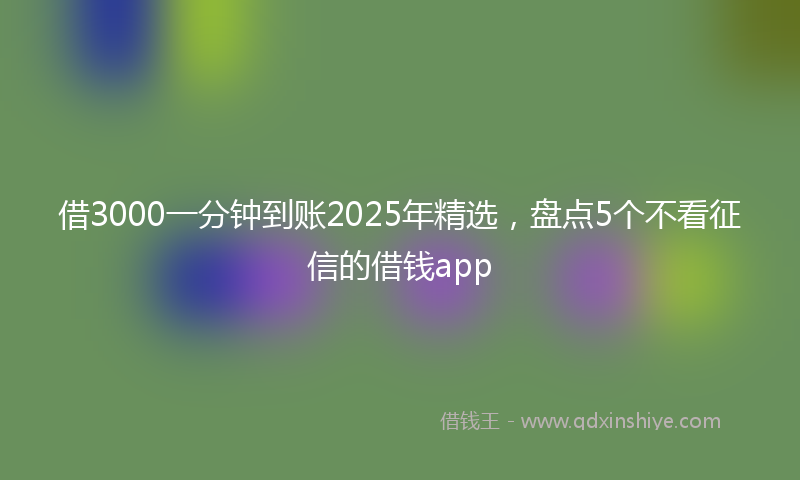 借3000一分钟到账2025年精选，盘点5个不看征信的借钱app