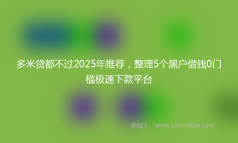 多米贷都不过2025年推荐，整理5个黑户借钱0门槛极速下款平台
