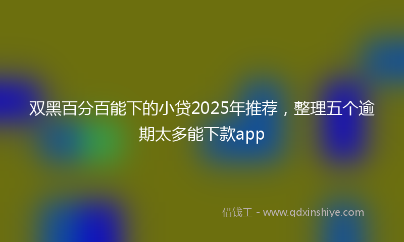 双黑百分百能下的小贷2025年推荐，整理五个逾期太多能下款app