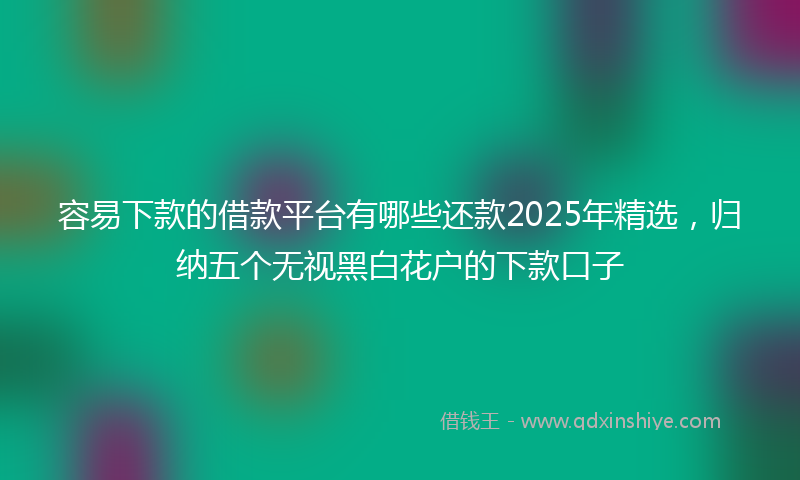 容易下款的借款平台有哪些还款2025年精选，归纳五个无视黑白花户的下款口子