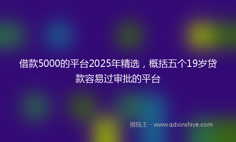 借款5000的平台2025年精选，概括五个19岁贷款容易过审批的平台