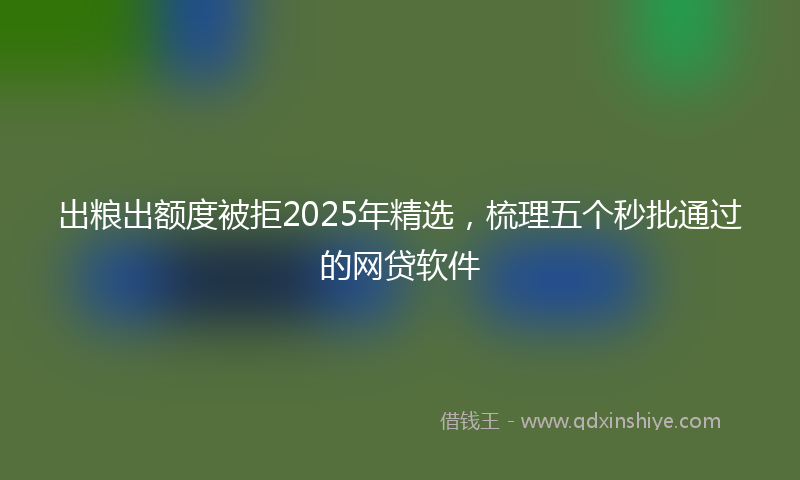 出粮出额度被拒2025年精选，梳理五个秒批通过的网贷软件