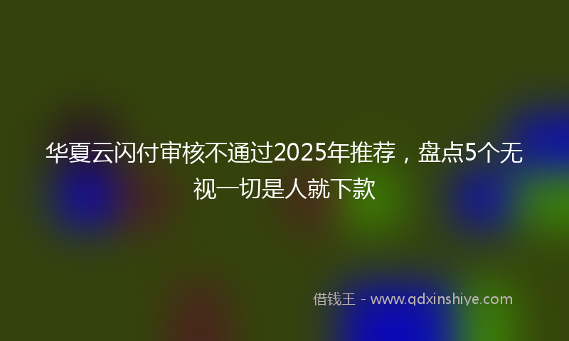 华夏云闪付审核不通过2025年推荐，盘点5个无视一切是人就下款