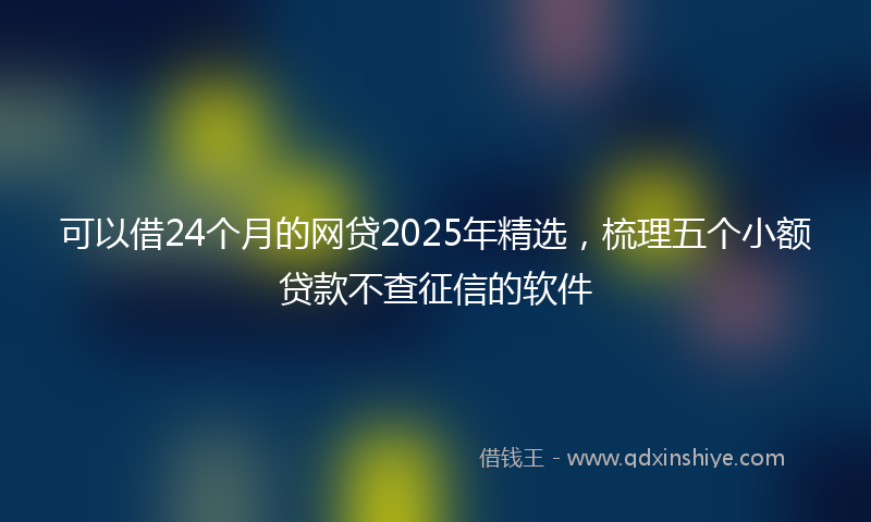 可以借24个月的网贷2025年精选，梳理五个小额贷款不查征信的软件