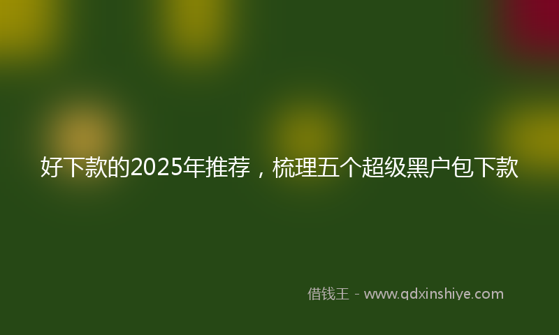 好下款的2025年推荐，梳理五个超级黑户包下款