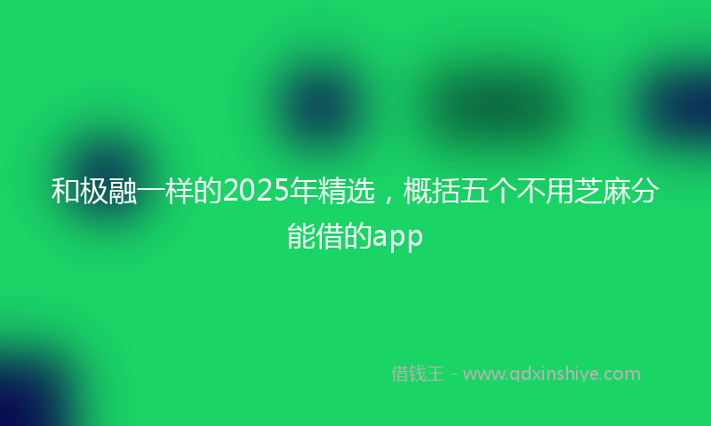 和极融一样的2025年精选，概括五个不用芝麻分能借的app