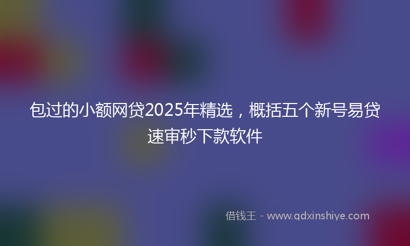 包过的小额网贷2025年精选，概括五个新号易贷速审秒下款软件