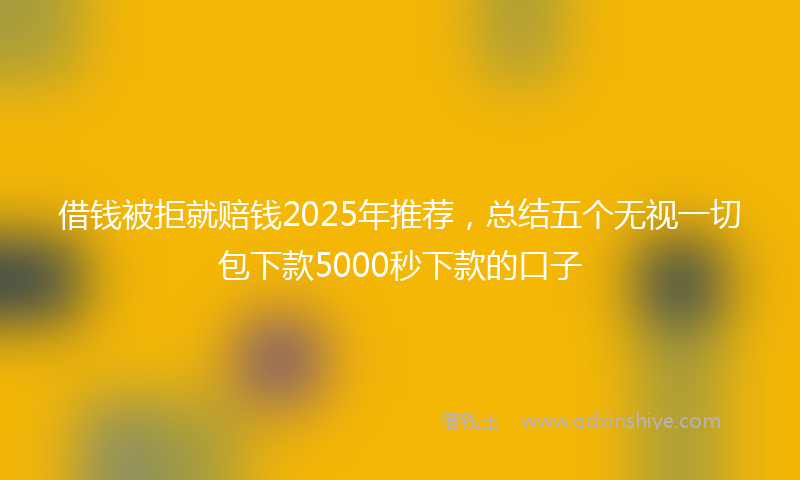 借钱被拒就赔钱2025年推荐，总结五个无视一切包下款5000秒下款的口子
