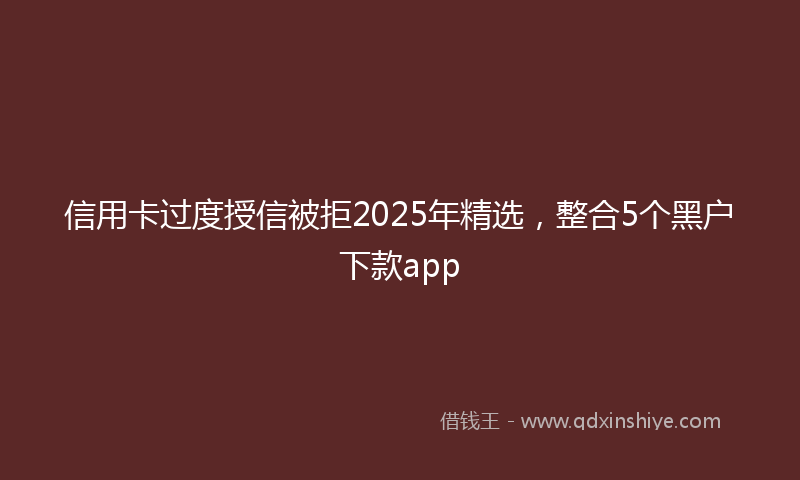 信用卡过度授信被拒2025年精选，整合5个黑户下款app