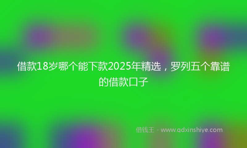 借款18岁哪个能下款2025年精选，罗列五个靠谱的借款口子
