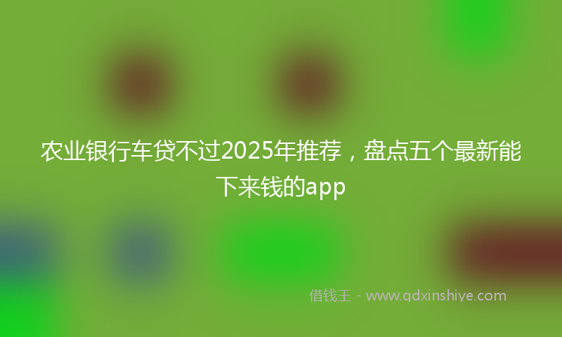 农业银行车贷不过2025年推荐，盘点五个最新能下来钱的app