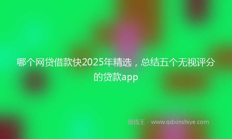 哪个网贷借款快2025年精选，总结五个无视评分的贷款app