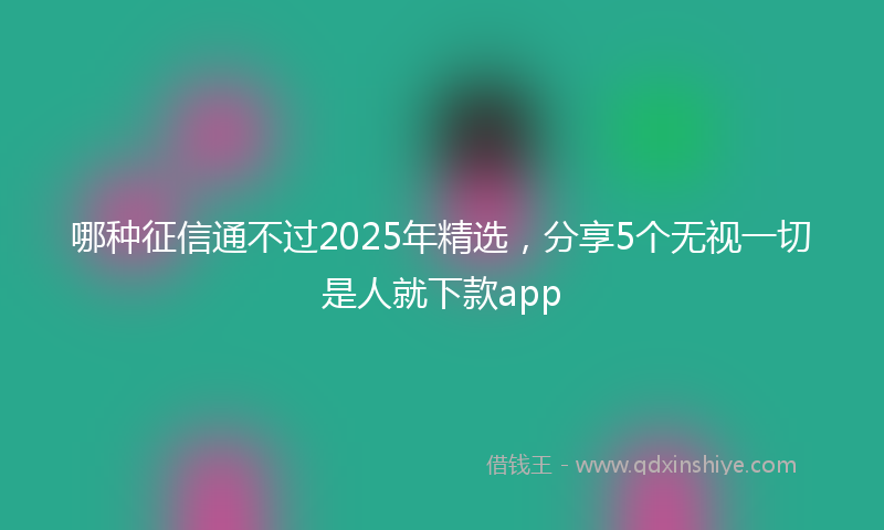 哪种征信通不过2025年精选，分享5个无视一切是人就下款app
