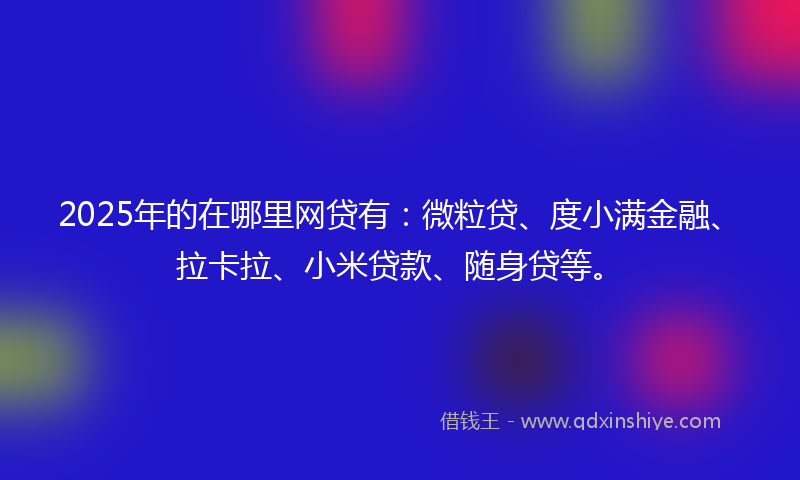 2025年的在哪里网贷有：微粒贷、度小满金融、拉卡拉、小米贷款、随身贷等。