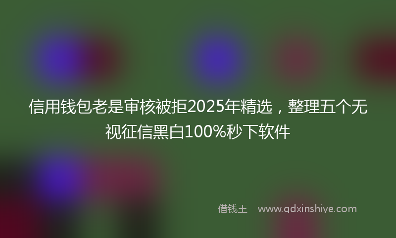 信用钱包老是审核被拒2025年精选，整理五个无视征信黑白100%秒下软件