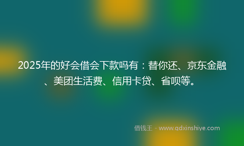 2025年的好会借会下款吗有：替你还、京东金融、美团生活费、信用卡贷、省呗等。