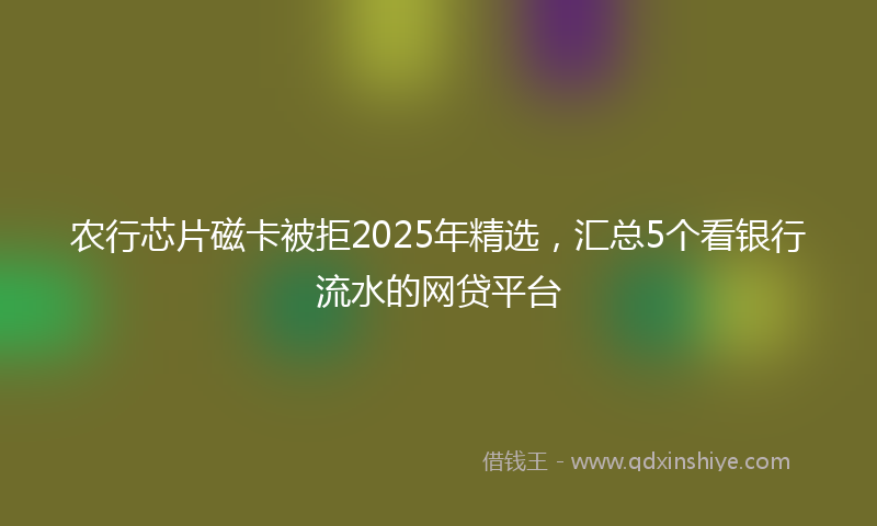 农行芯片磁卡被拒2025年精选，汇总5个看银行流水的网贷平台