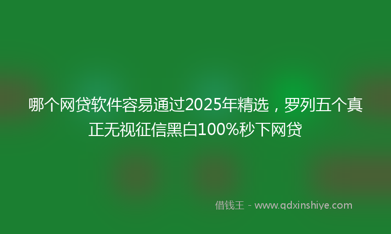 哪个网贷软件容易通过2025年精选，罗列五个真正无视征信黑白100%秒下网贷
