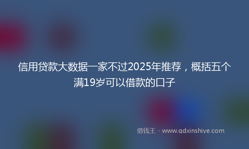 信用贷款大数据一家不过2025年推荐，概括五个满19岁可以借款的口子