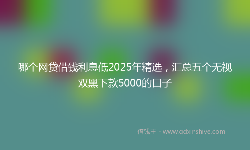 哪个网贷借钱利息低2025年精选，汇总五个无视双黑下款5000的口子