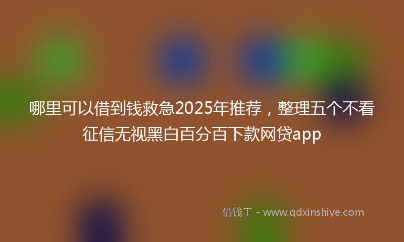 哪里可以借到钱救急2025年推荐，整理五个不看征信无视黑白百分百下款网贷app