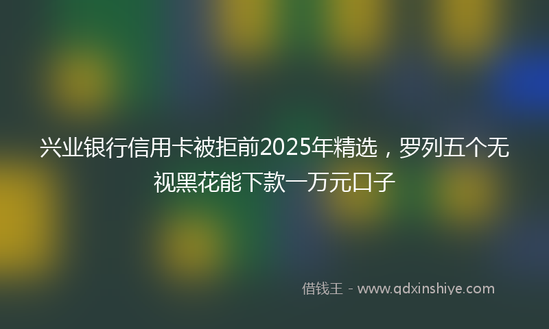 兴业银行信用卡被拒前2025年精选，罗列五个无视黑花能下款一万元口子