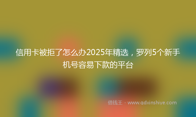 信用卡被拒了怎么办2025年精选，罗列5个新手机号容易下款的平台